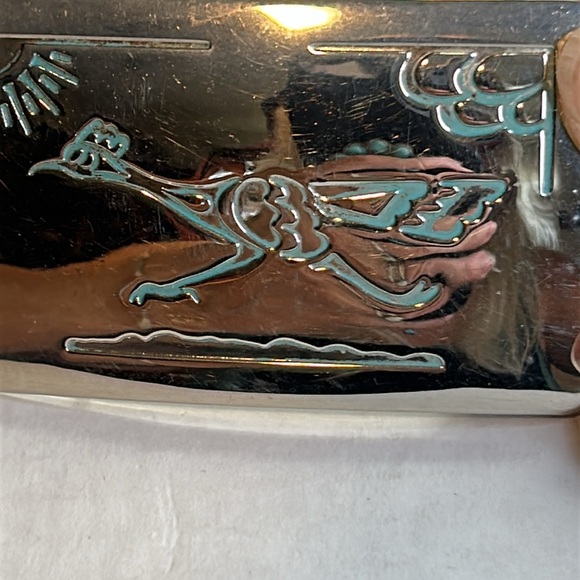 chambers belt co. Accessories - CHAMBERS BELT CO. VINTAGE SILVER-TONED ROAD RUNNER BELT BUCKLE